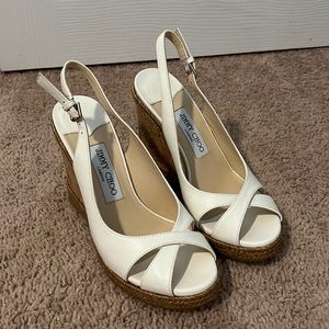 Jimmy Choo White Wedge Sandal